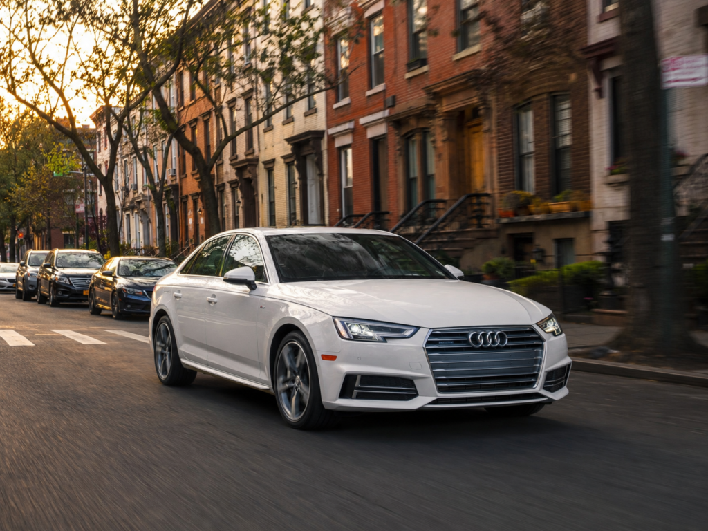 Audi A4 sedan representing cheap used cars with luxury maintenance and engine history concerns.