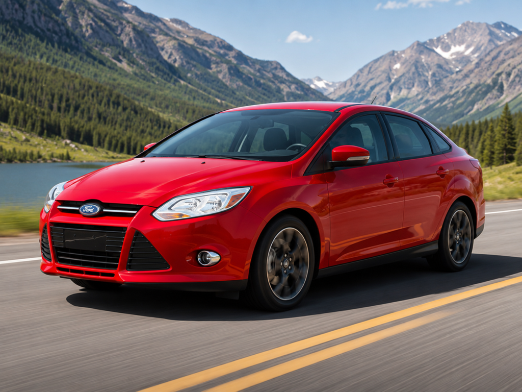 Ford Focus compact hatchback representing cheap used cars with possible automatic transmission risk.